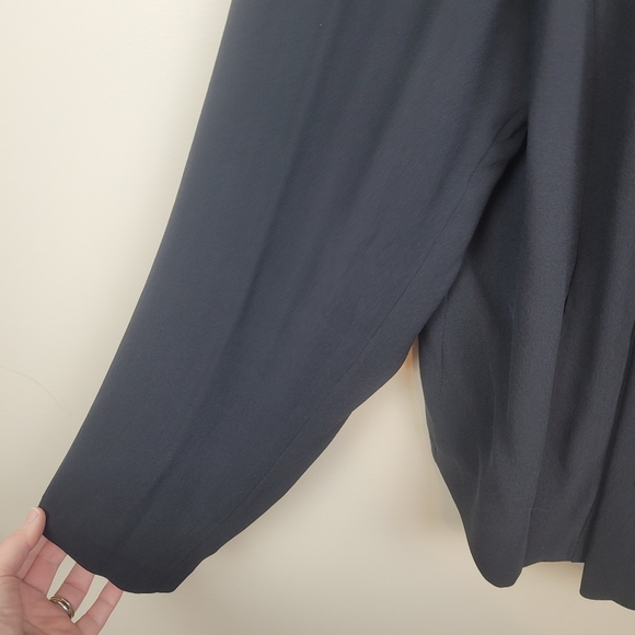Eileen Fisher Black Silk Drape Front Blazer size 1X - Picture 9 of 11